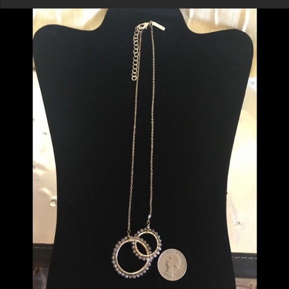 Beautiful Smokey Crystal Gold Necklace Pancea 17” - Picture 4 of 6